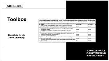 Checkliste Gründung GmbH - Skalice GmbH